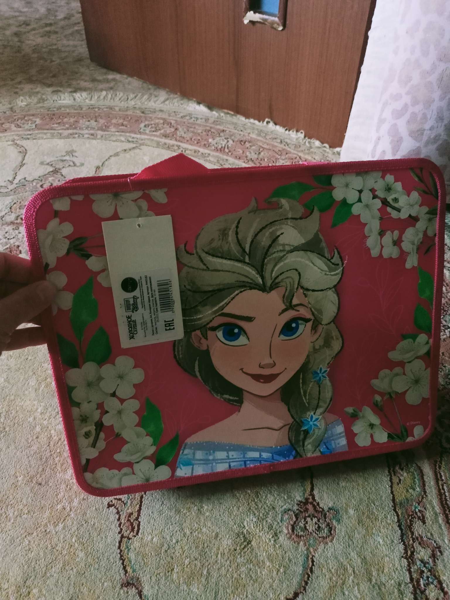 Фотография покупателя товара Папка пластиковая с ручками А4, на молнии, 7.5×33×26 см, «Холодное сердце» - Фото 1