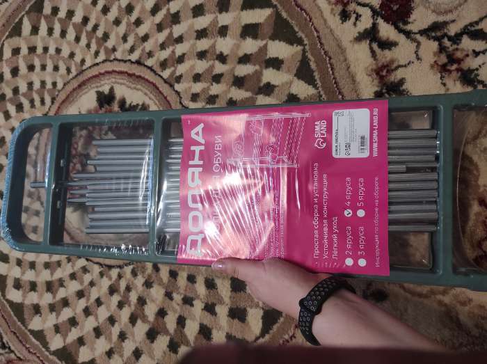 Фотография покупателя товара Полка для обуви Доляна, 4 яруса, 50×19×59 см, синяя - Фото 10