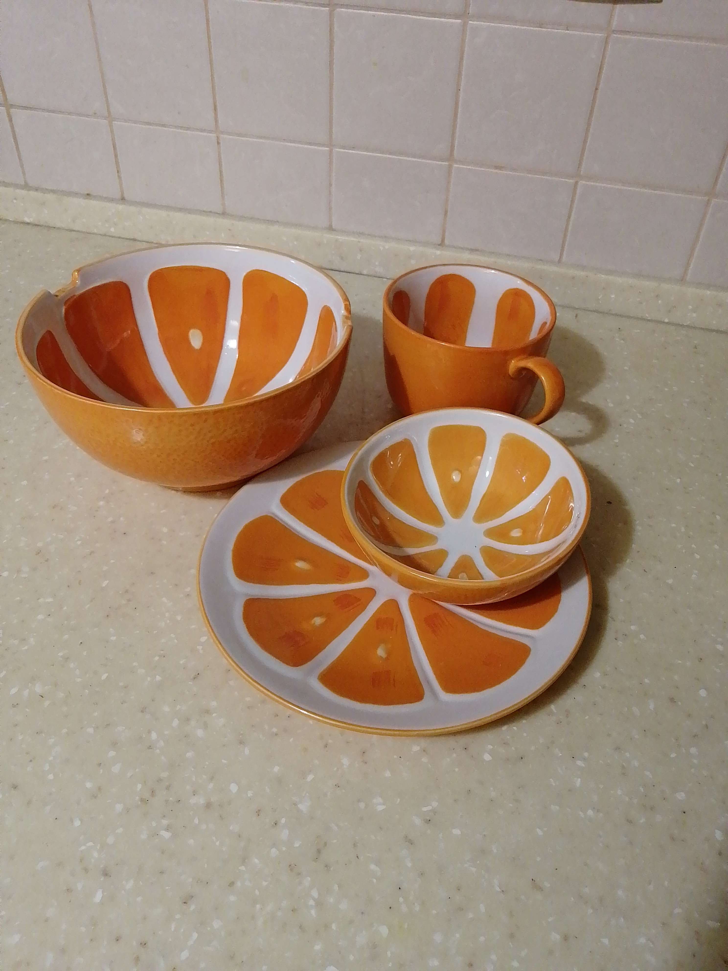 Фотография покупателя товара Тарелка кераическая «Апельсин», d=20 см, цвет оранжевый