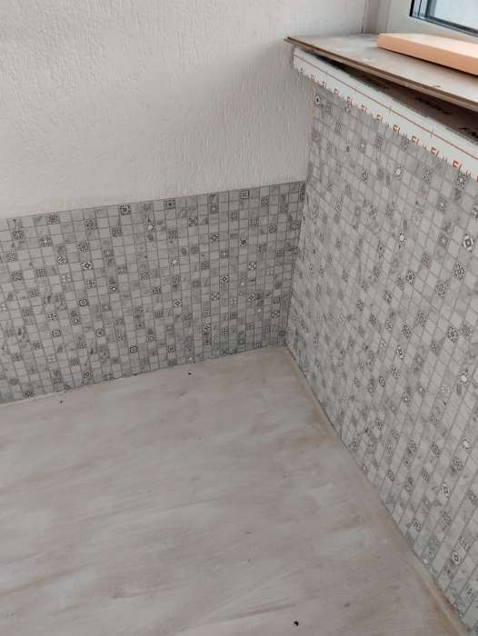 Фотография покупателя товара Стеновая панель ПВХ «Мозаика сияние», 485×960 мм, цвет белый/серый - Фото 1