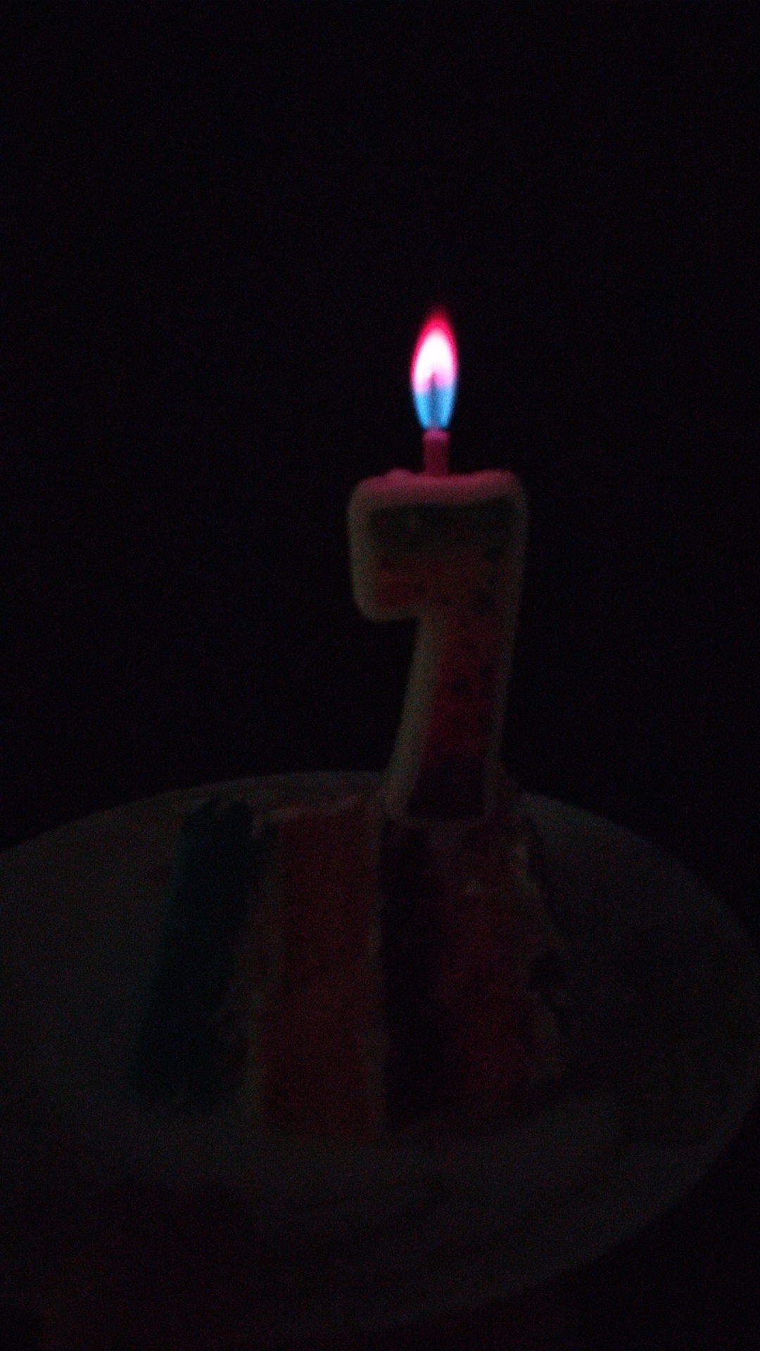 Фотография покупателя товара Свеча для торта "Цветное пламя", 10 см, цифра "7" - Фото 1
