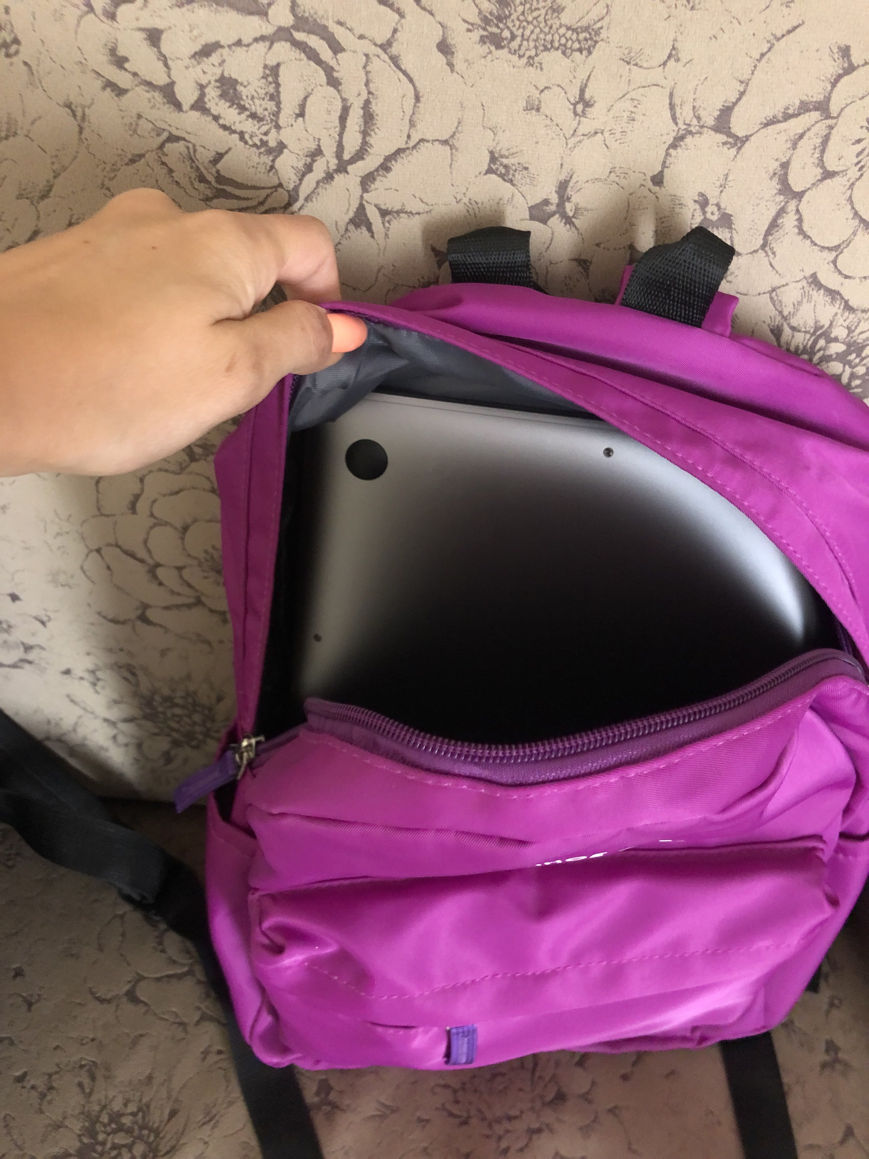 Фотография покупателя товара Рюкзак, отдел на молнии, наружный карман, цвет мятный - Фото 3