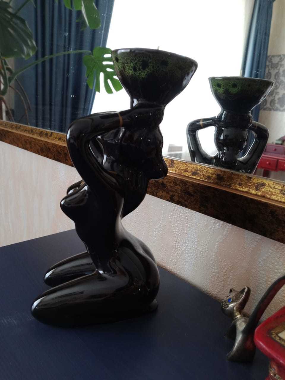 Фотография покупателя товара Подсвечник "Дива", чёрно-белый, керамика, 22 см, микс - Фото 7