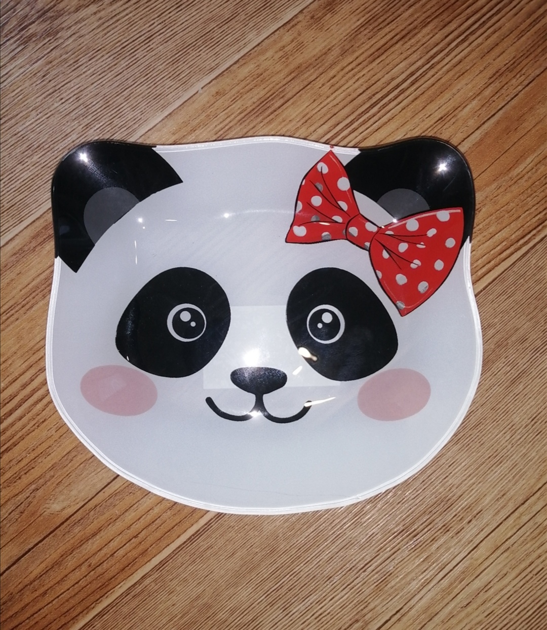 Фотография покупателя товара Тарелка стеклянная Доляна «Панда девочка», 14,9×12,9 см - Фото 2