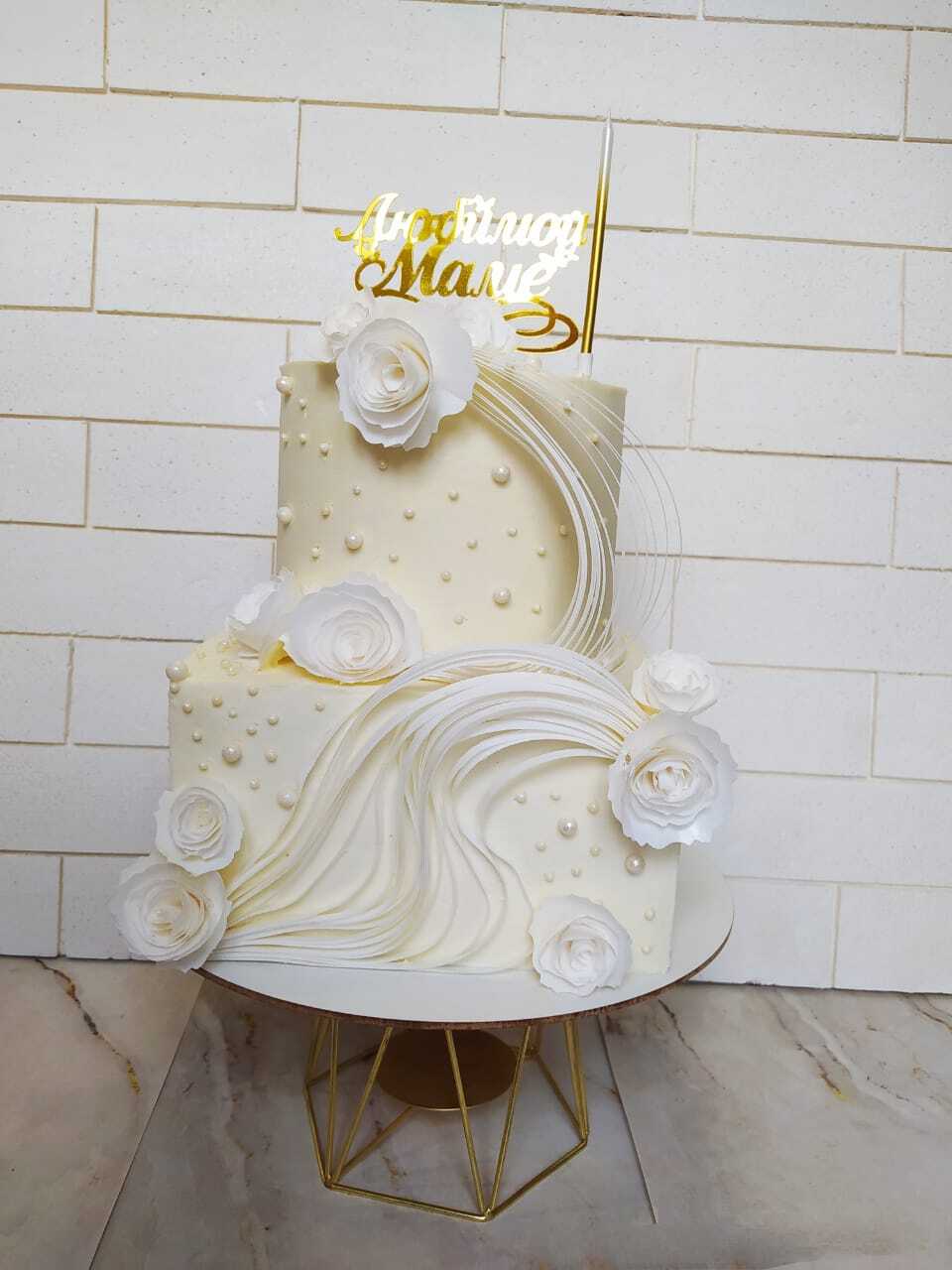 Фотография покупателя товара Топпер для торта «Любимой маме», золотой - Фото 1