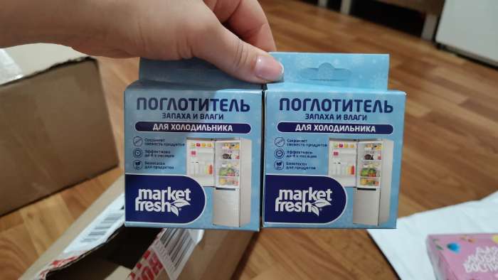 Фотография покупателя товара Поглотитель запаха и влаги для холодильника "Market Fresh Mini", 1 шт. - Фото 1
