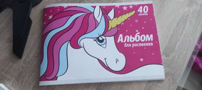 Фотография покупателя товара Альбом для рисования А4, 40 листов 100 г/м², на скрепке, «Минни Маус и единорог» - Фото 1