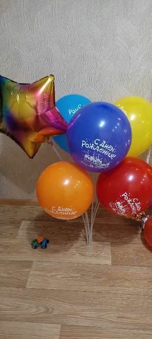 Фотография покупателя товара Букет из шаров «С днём рождения», фольга, латекс, набор 6 шт.+ стойка - Фото 4