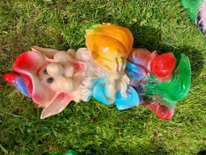 Фотография покупателя товара Садовая фигура из гипса «Эльф с тыквой», 35 см - Фото 3