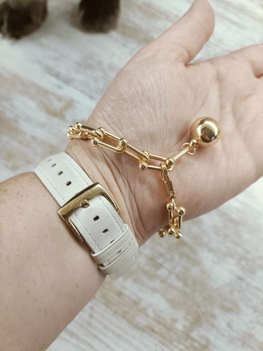 Фотография покупателя товара Браслет металл «Цепь» шар, цвет золото, L=22 см - Фото 2