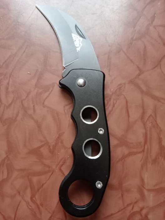 Фотография покупателя товара Нож складной «Клык» 15 см, клинок 76 мм/2 мм, рукоять металл с кольцом - Фото 2