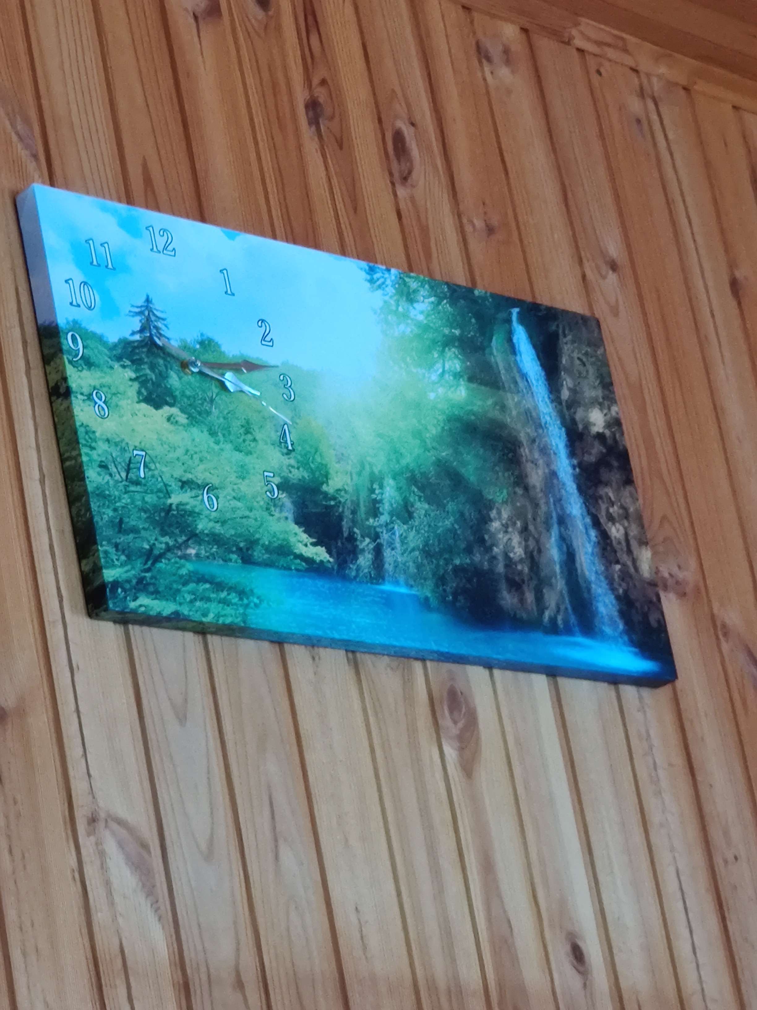 Фотография покупателя товара Часы-картина настенные, интерьерные "Лесной водопад", бесшумные, 40 х 76 см