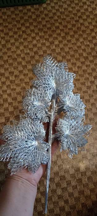 Фотография покупателя товара Декор блеск «Веточка лиственного дерева», 16×22 см, МИКС (золото, серебро) - Фото 2