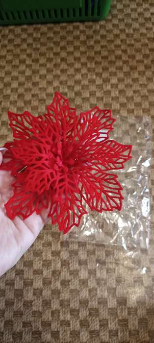 Фотография покупателя товара Ёлочные игрушки 2 шт. «Зимнее волшебство. Резной цветок» пластик, 8.5 см, красный - Фото 3