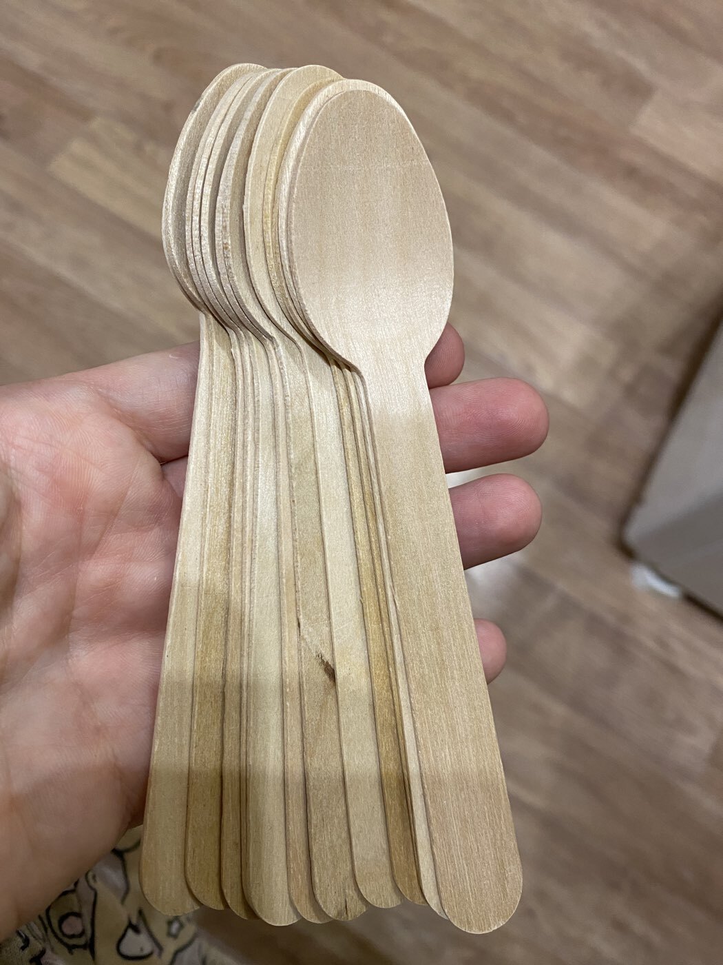 Фотография покупателя товара Ложки деревянные, 11 см, 12 шт - Фото 4