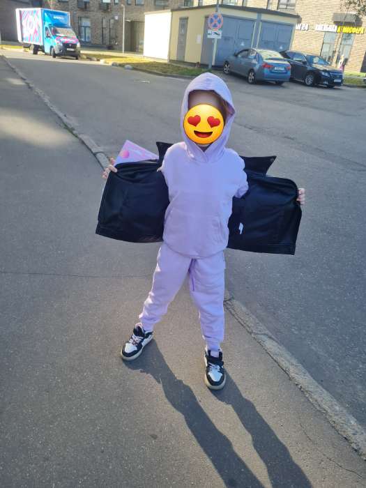 Фотография покупателя товара Костюм для девочки с начёсом (толстовка, брюки), ярко-розовый, рост 104 см - Фото 2