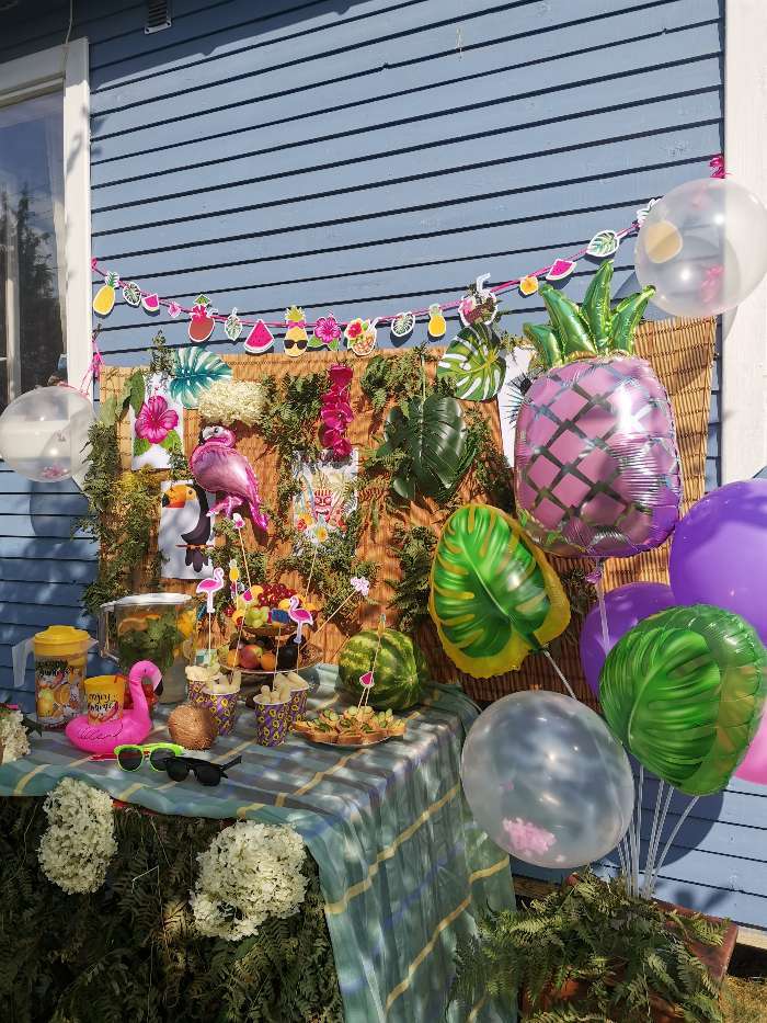 Фотография покупателя товара Фонтан из шаров "Гавайская вечеринка", с конфетти, латекс, фольга, 10 шт.