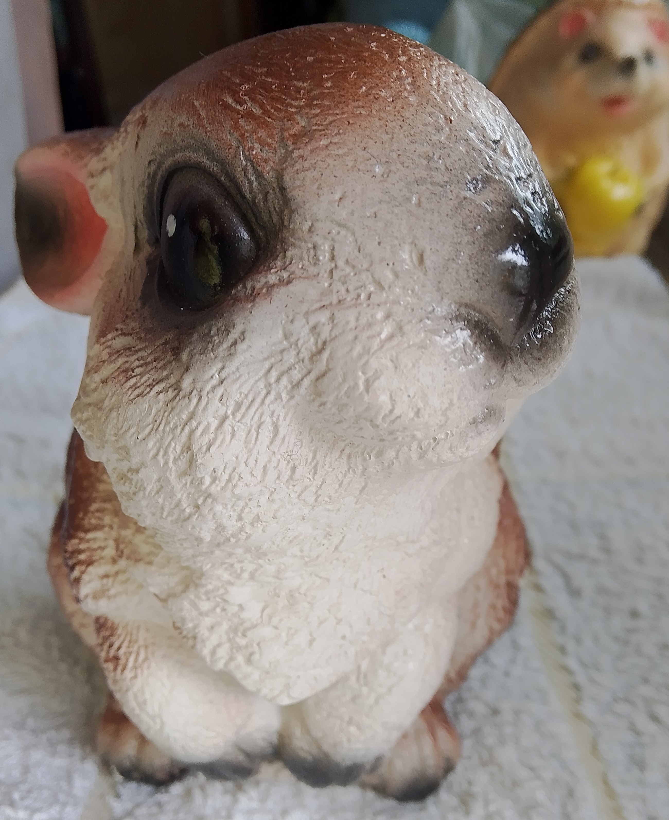 Фотография покупателя товара Садовая фигура из гипса «Заяц весёлый», 14×10×16 см, МИКС - Фото 3