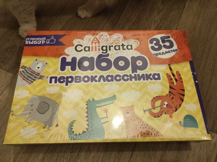 Фотография покупателя товара Набор первоклассника, 35 предметов, Calligrata «Отличный выбор», в картонной коробке - Фото 10