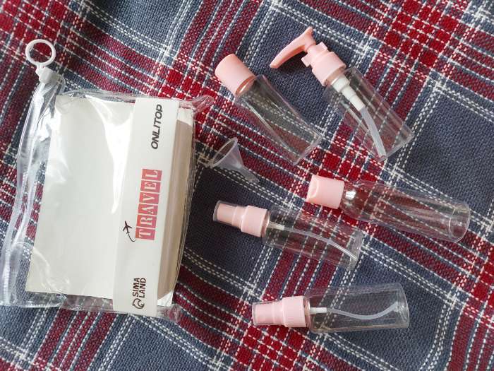 Фотография покупателя товара Набор для хранения, в чехле, 6 предметов, розовый, прозрачный - Фото 3