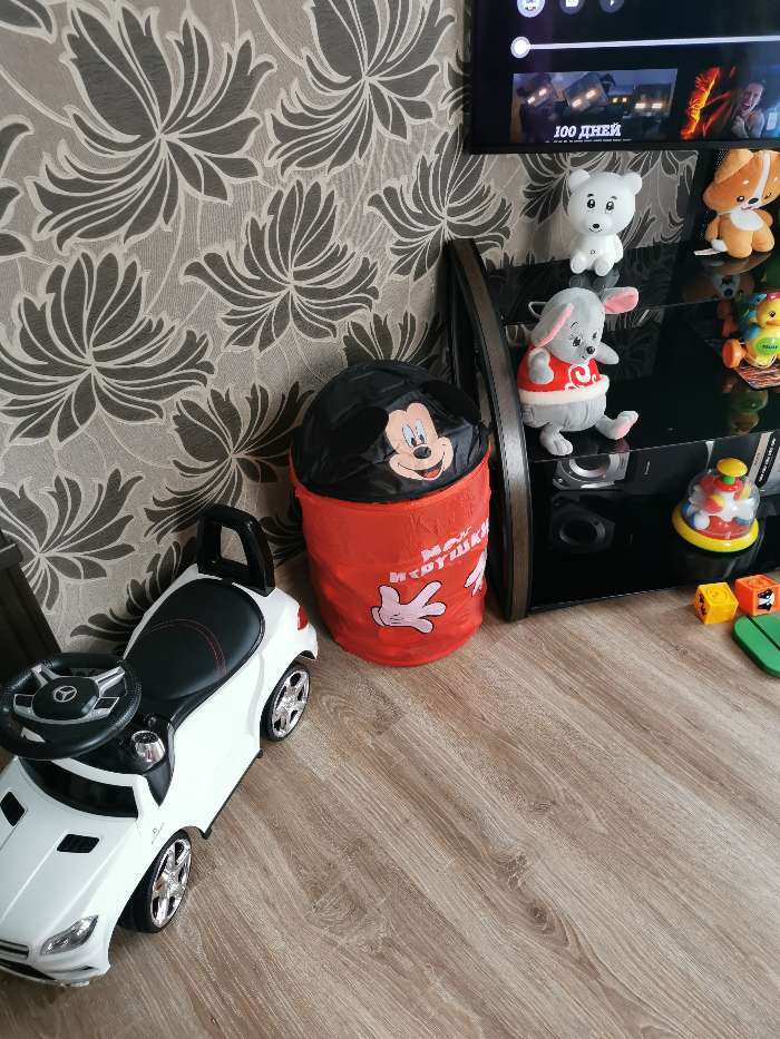 Фотография покупателя товара Корзина для игрушек "Мои игрушки" Микки Маус и его друзья с ручками и крышкой