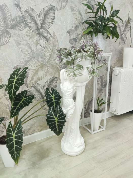 Фотография покупателя товара Фигура с кашпо "Девушка Нимфа" бронза, 1,2л / 30х83х23см - Фото 4