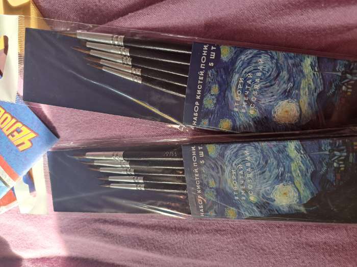 Фотография покупателя товара Кисть для рисования набор 5 шт. пони №1,2,3,4,5 «Ван Гог» - Фото 1