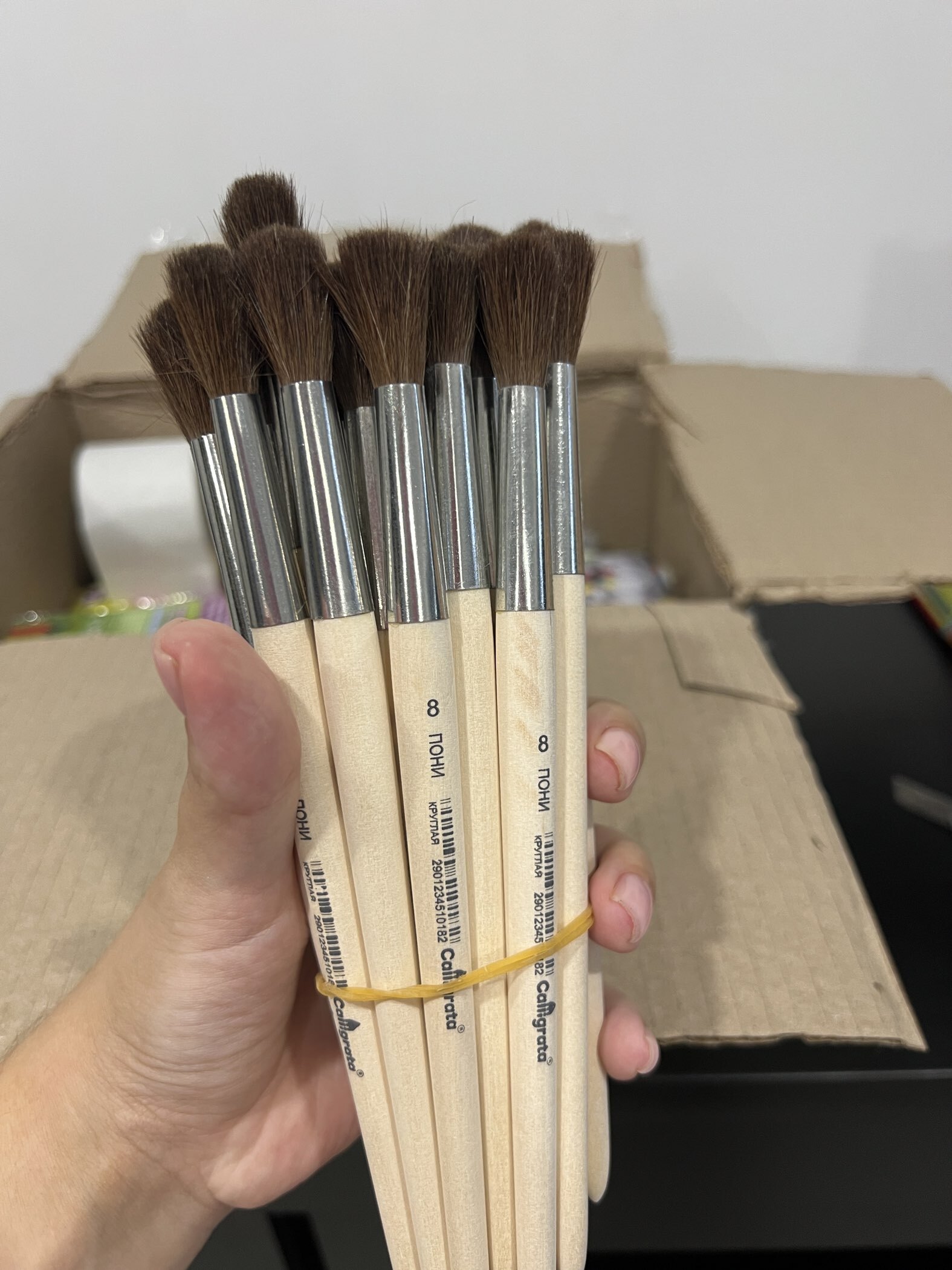 Фотография покупателя товара Кисть для рисования, пони, № 2, Calligrata, круглая, деревянная ручка - Фото 2