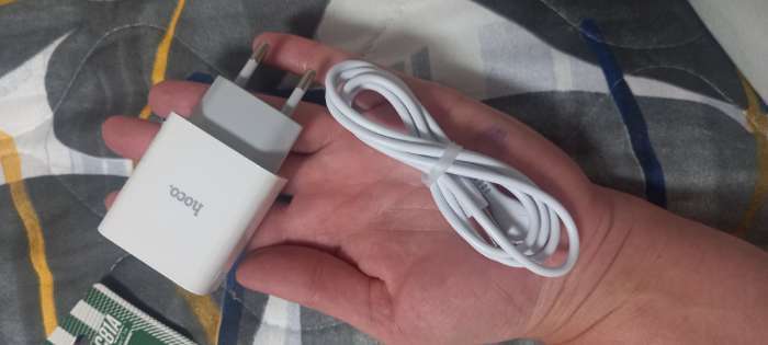 Фотография покупателя товара Сетевое зарядное устройство Hoco C81A, USB, 2.1 А, кабель Type-C, 1 м, белый - Фото 4