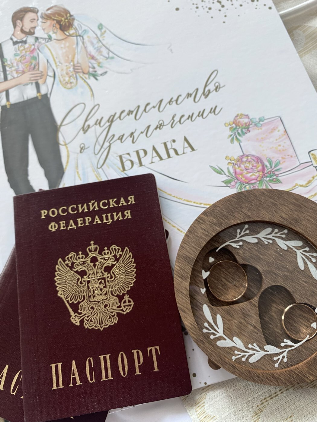 Фотография покупателя товара Папка для свидетельства о заключении брака «Свадебные кольца», А4 - Фото 1