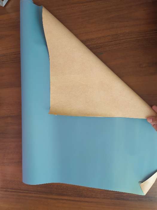 Фотография покупателя товара Плёнка матовая двухсторонняя "Пробковый цвет" светло-голубой, 0,58 х 10 м - Фото 7