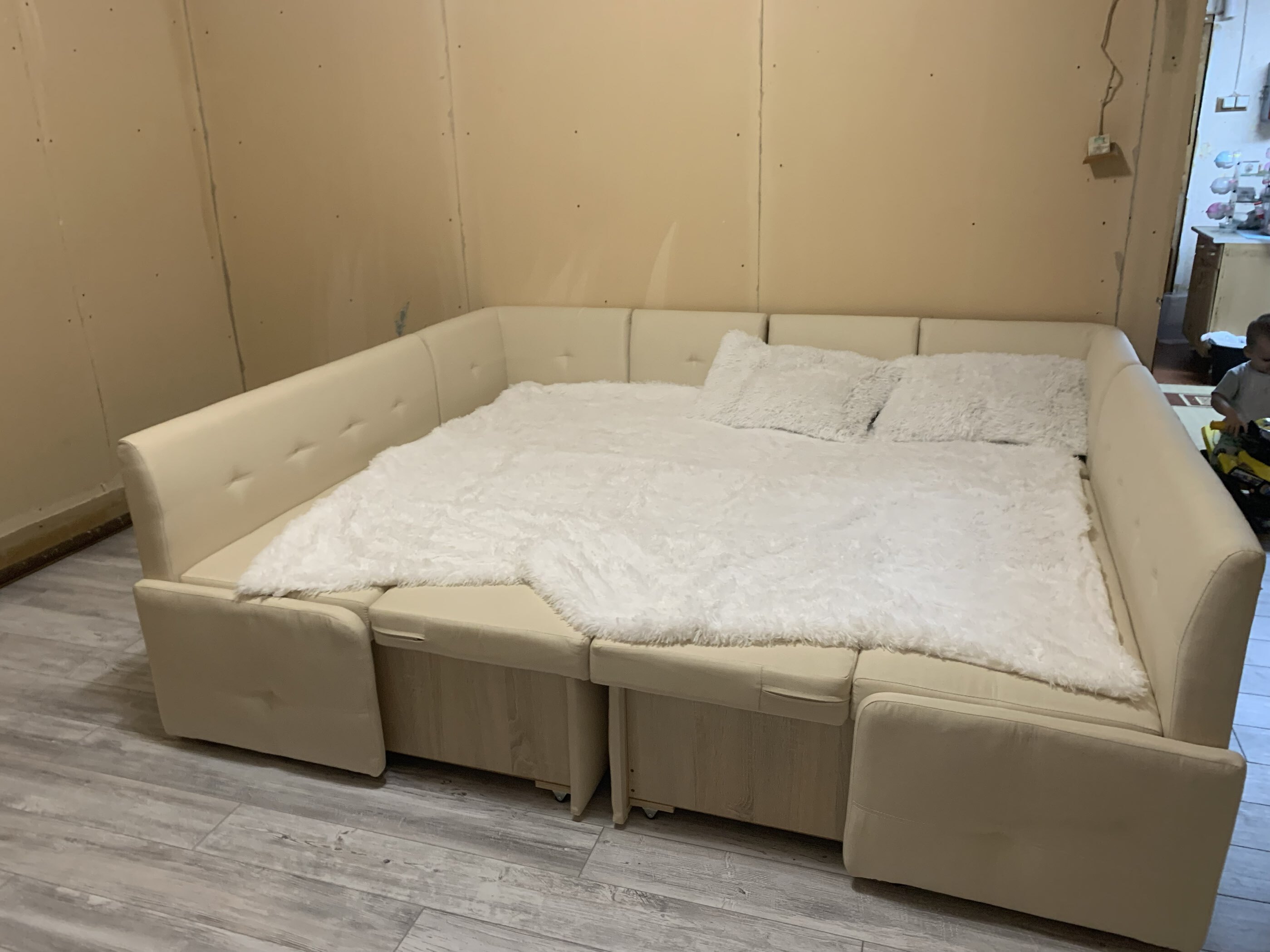 Фотография покупателя товара Кухонный уголок «Вена», 1950×780×1170 мм, рогожка savana/arben, цвет camel - Фото 1