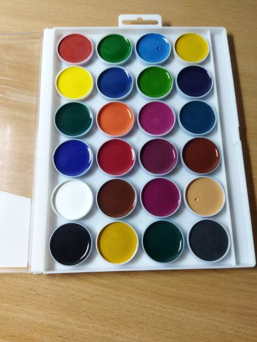 Фотография покупателя товара Акварель медовая, 24 цвета «Кошечка мари», европодвес - Фото 1