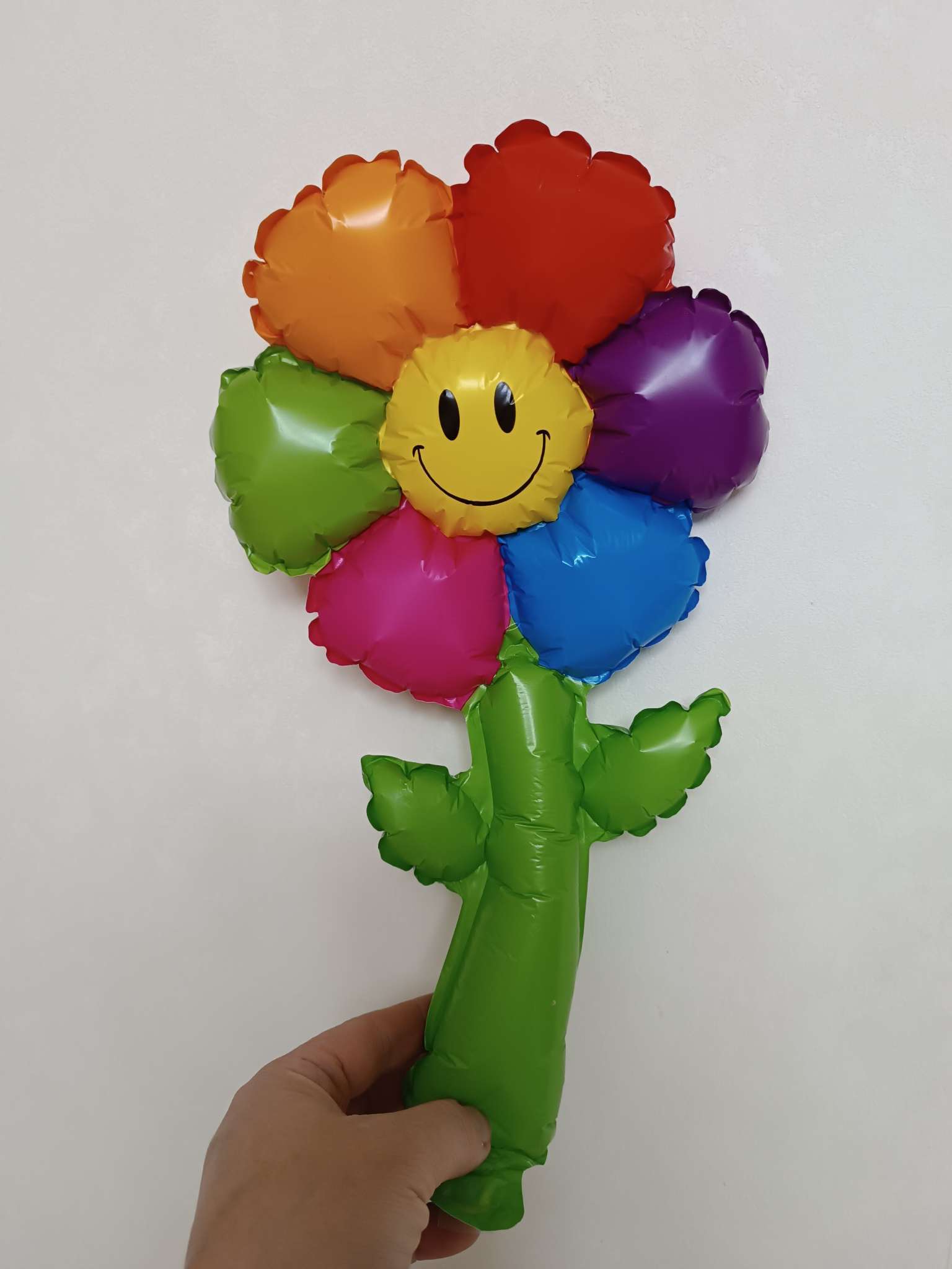 Фотография покупателя товара Воздушный шар полимерный 16" «Цветик семицветик со стебельком» - Фото 5