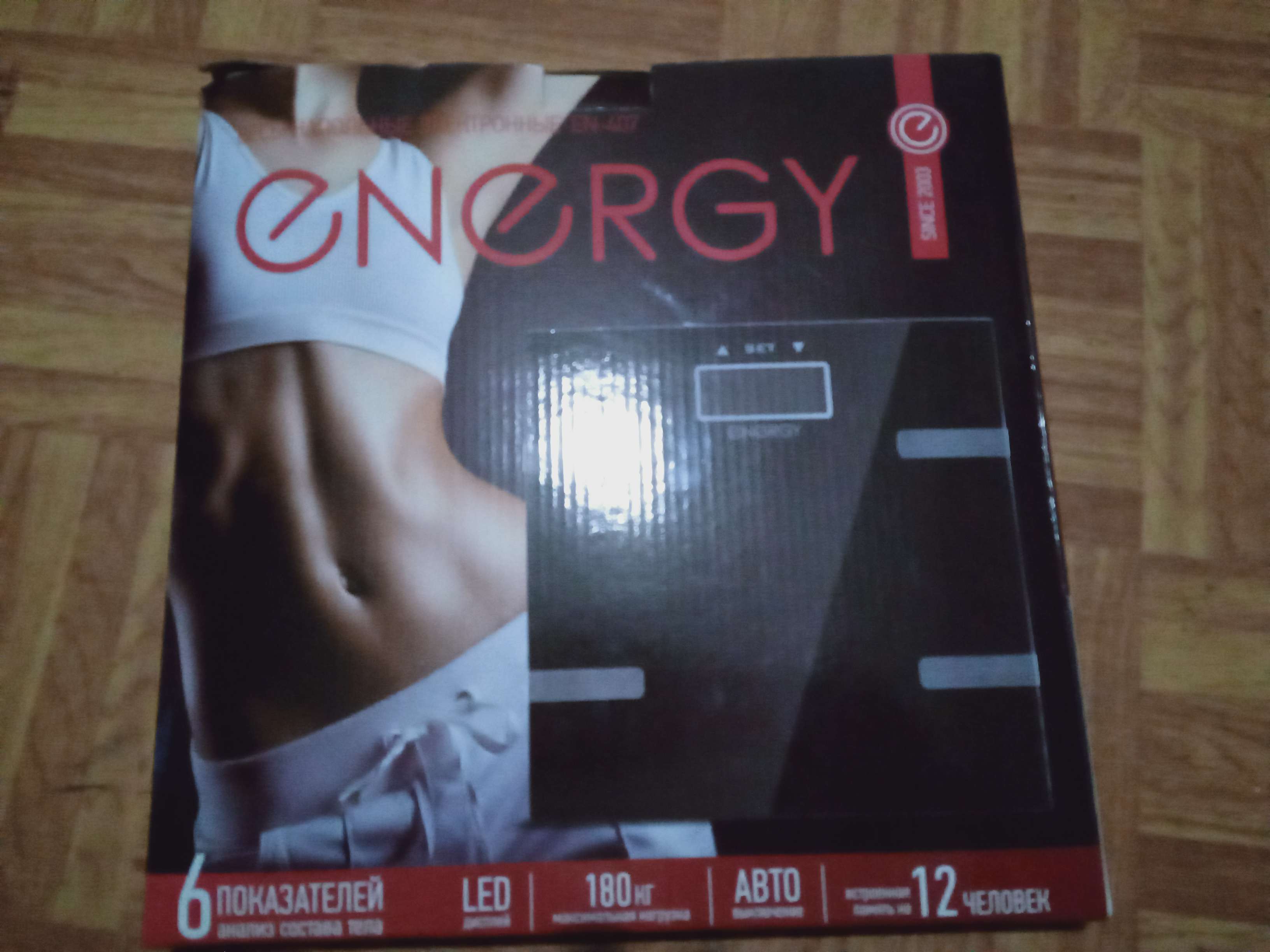 Фотография покупателя товара Весы напольные ENERGY EN-407, диагностические, до 180 кг, 2хААА, стекло, чёрные