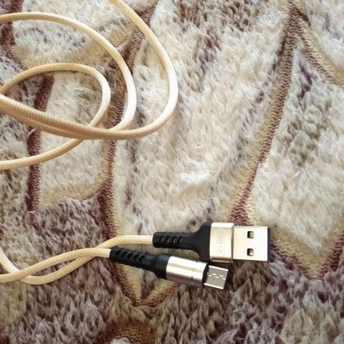 Фотография покупателя товара Кабель BYZ BC-025, Type-C - USB, 5 А, 1.2 м, PD, нейлон, золотистый - Фото 4