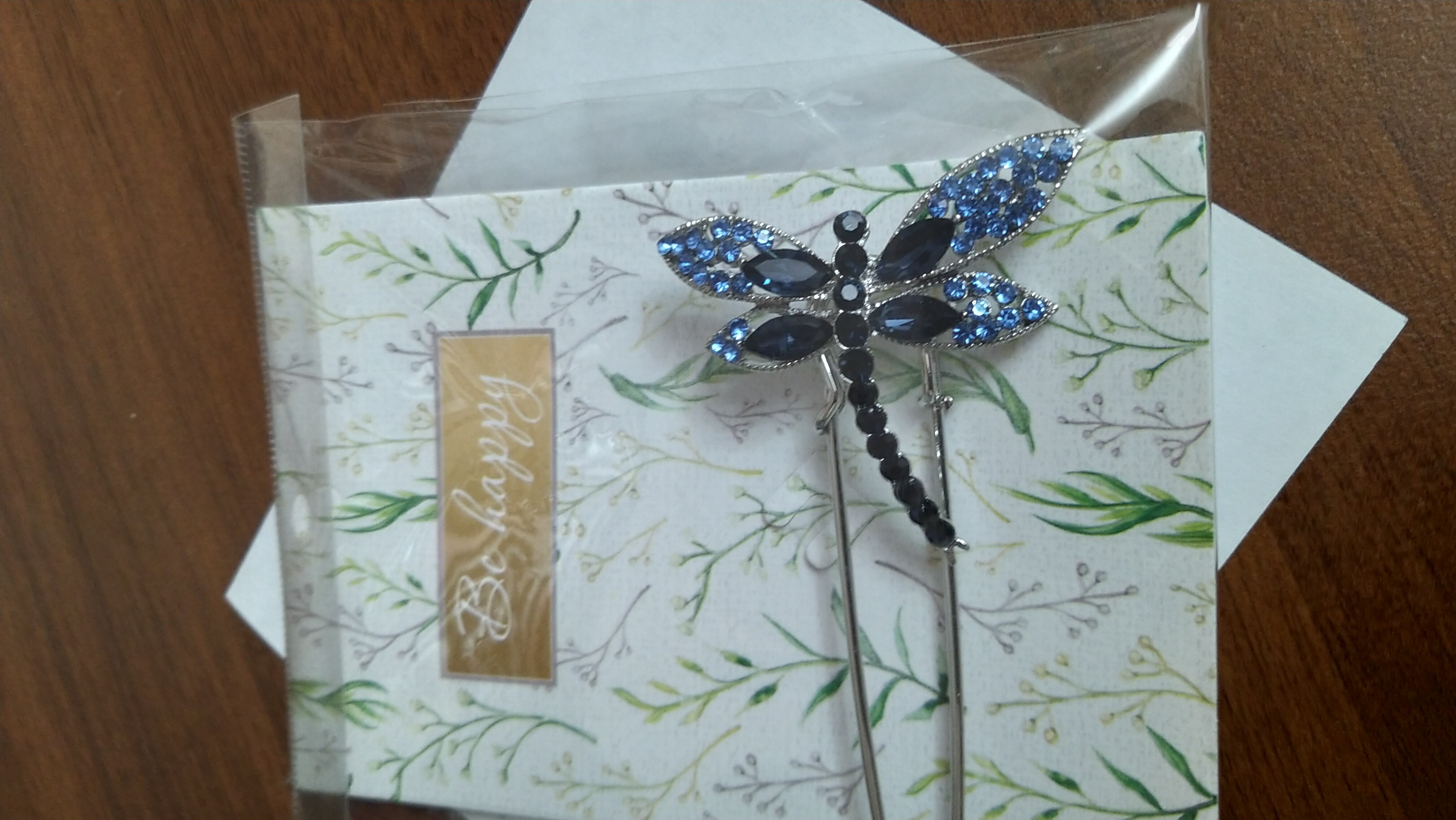 Фотография покупателя товара Булавка «Стрекоза» 7.5 см, синяя в серебре - Фото 1