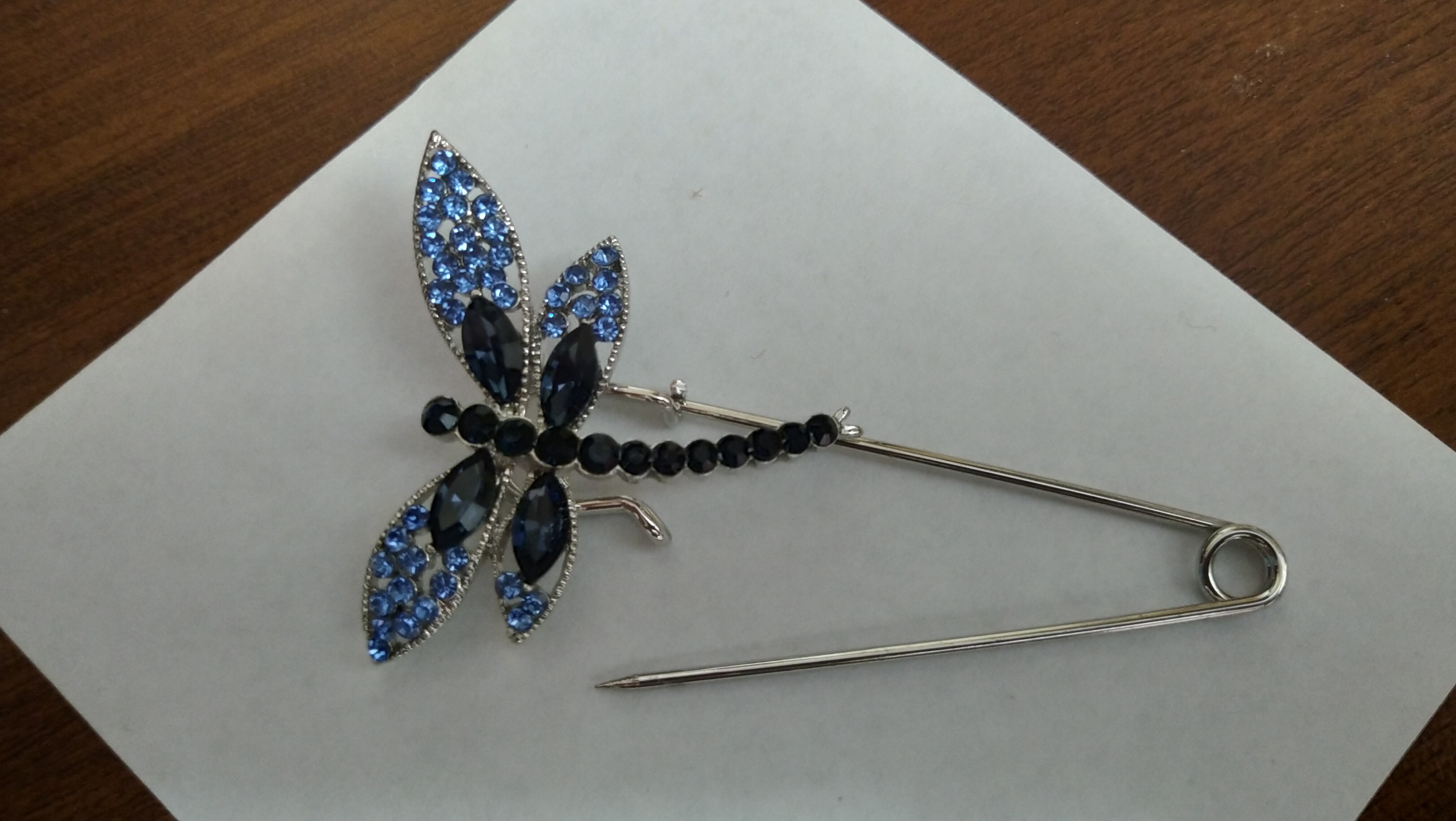 Фотография покупателя товара Булавка «Стрекоза» 7.5 см, синяя в серебре - Фото 4