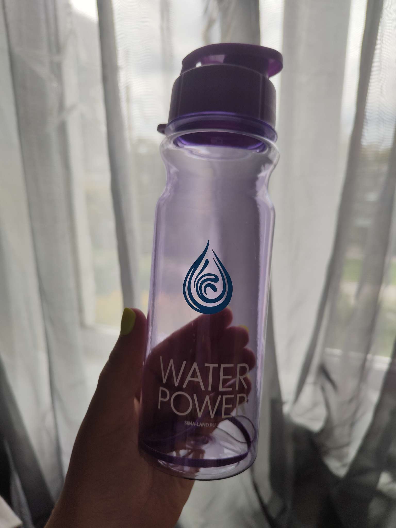 Фотография покупателя товара Бутылка для воды пластиковая Sport, 500 мл, чёрная - Фото 8