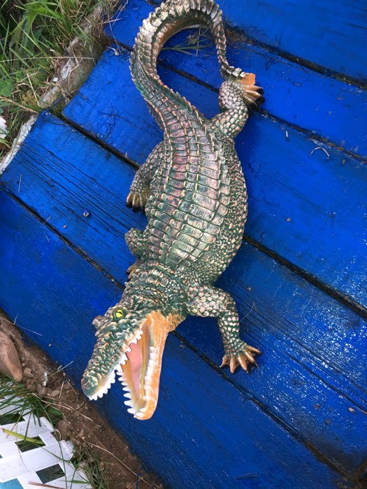 Фотография покупателя товара Садовая фигура "Крокодил" 83х28х32см - Фото 1