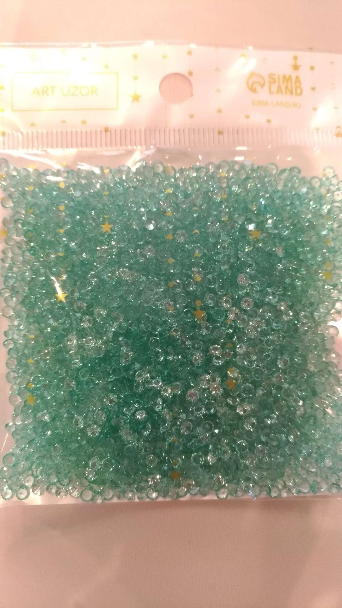 Фотография покупателя товара Декор для творчества пластик "Кристаллы прозрачные" набор 20 гр d=0,12 см - Фото 1