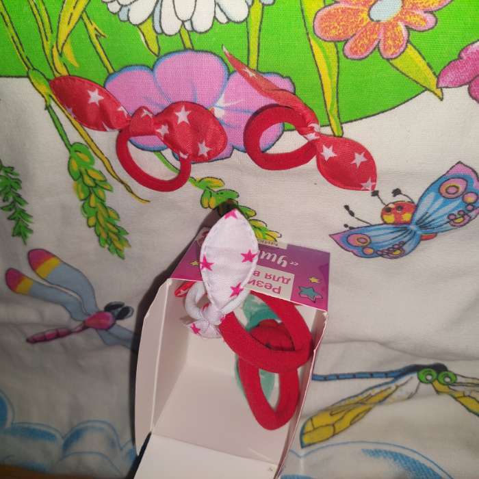 Фотография покупателя товара Резинки для волос, набор «Ушки», единорог, 10 шт. - Фото 1