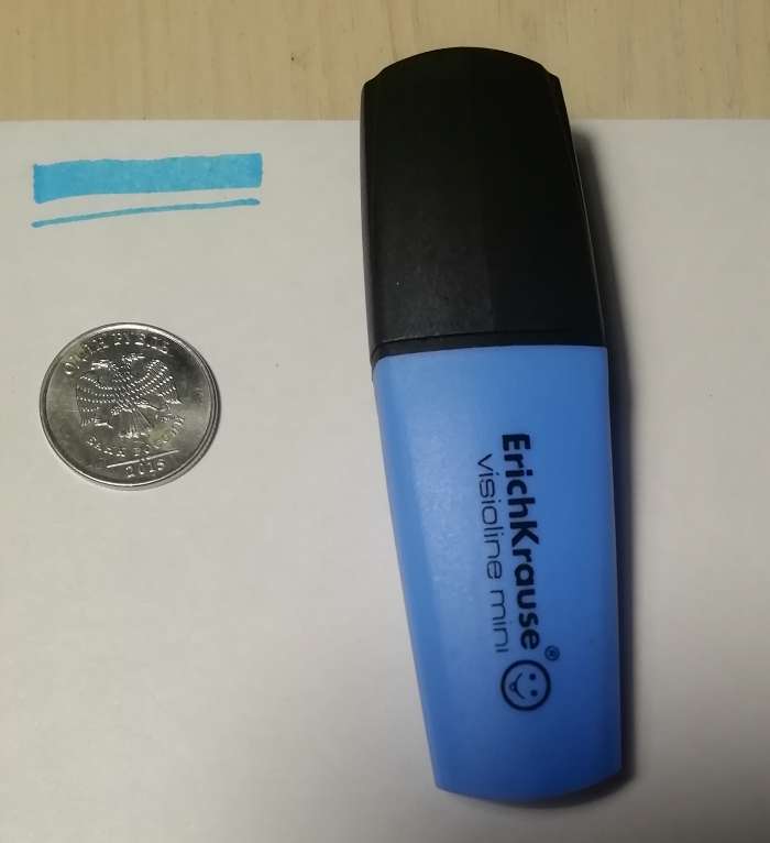 Фотография покупателя товара Маркер текстовыделитель ErichKrause Visioline Mini, 0.6-5.2 мм, флуоресцентные чернила на водной основе, голубой - Фото 1