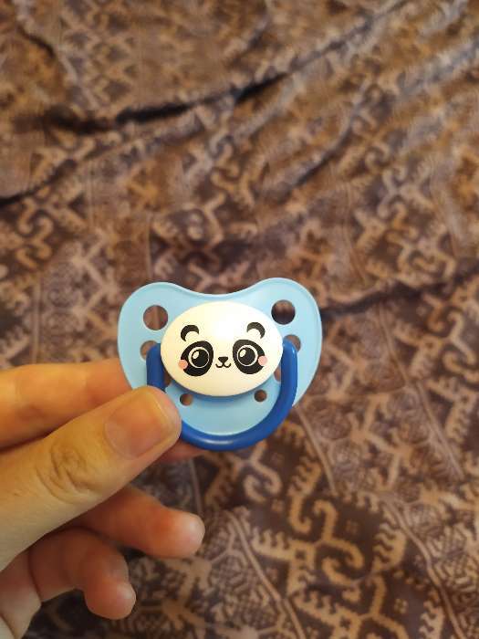 Фотография покупателя товара Соска - пустышка силиконовая ортодонтическая «Панда», от 3 мес
