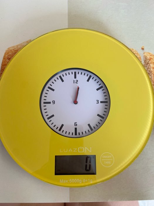 Фотография покупателя товара Весы кухонные Luazon LVK-703, электронные, до 5 кг, встроенные часы, чёрные - Фото 6