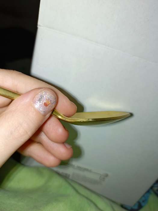 Фотография покупателя товара Ложка столовая Magistro «Оску базис», длина 19.5 см, нержавеющая сталь, золотистая - Фото 1