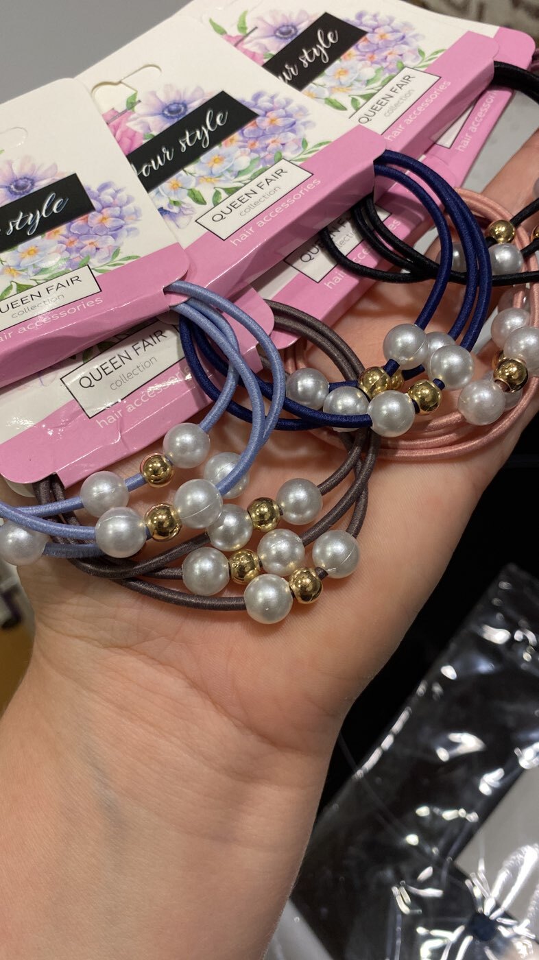 Фотография покупателя товара Резинка для волос «Валерия», жемчужные шарики, МИКС - Фото 1