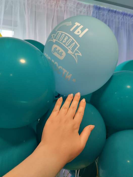 Фотография покупателя товара Шары воздушные латексные 9", пастель, набор 100 шт., цвет морской синий - Фото 2