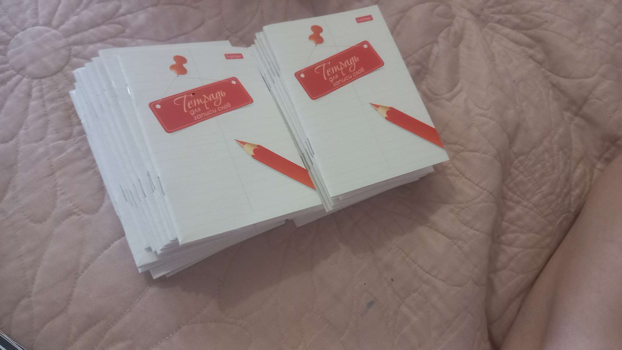 Фотография покупателя товара Тетрадь для записи иностранных слов А6, 24 листа «Карандаш», блок офсет - Фото 2