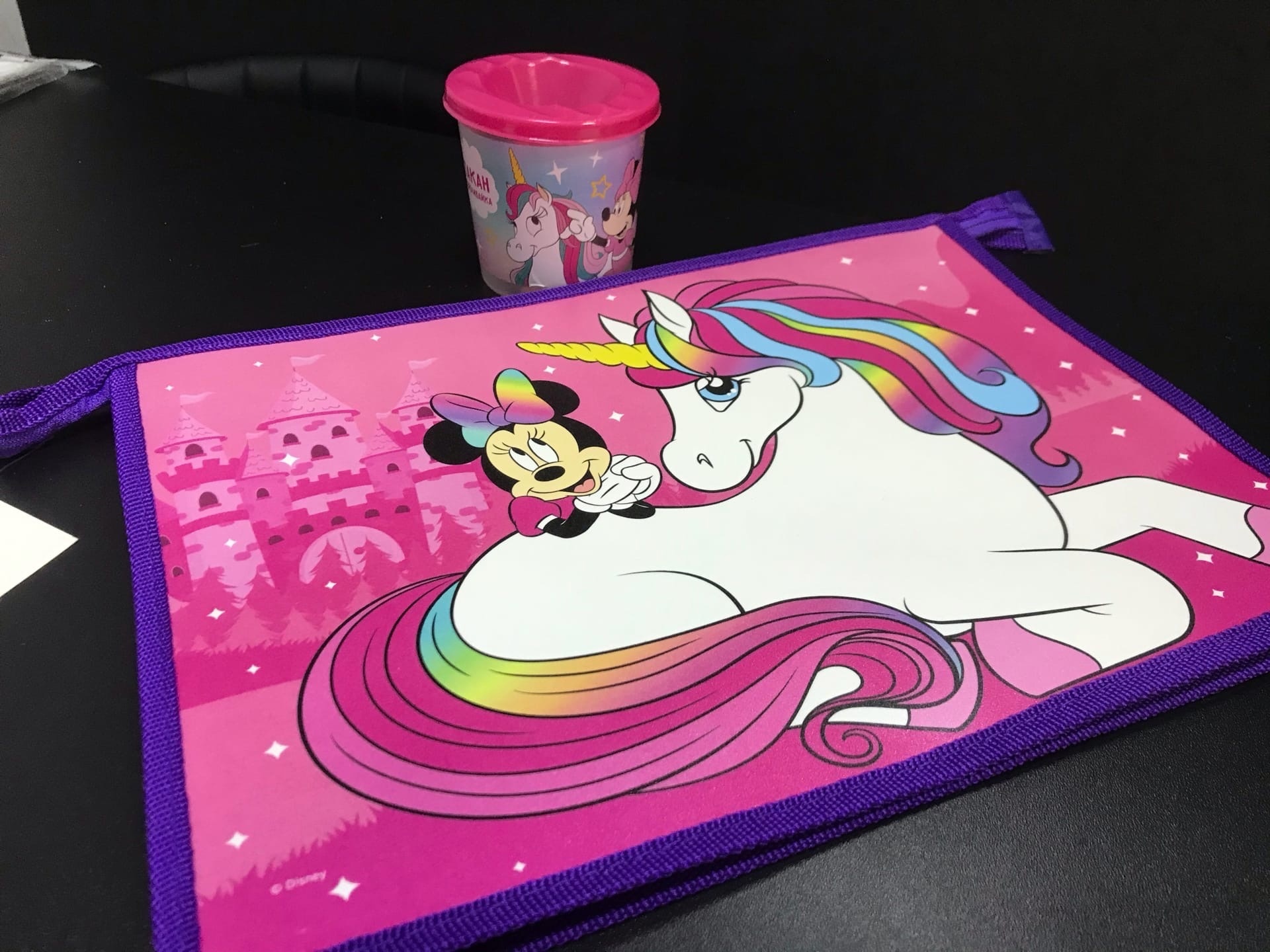 Фотография покупателя товара Папка для тетрадей А4, на молнии, пластик, «Минни Маус и единорог» - Фото 1